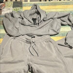 Gray Hoodie and Sweatpants Set